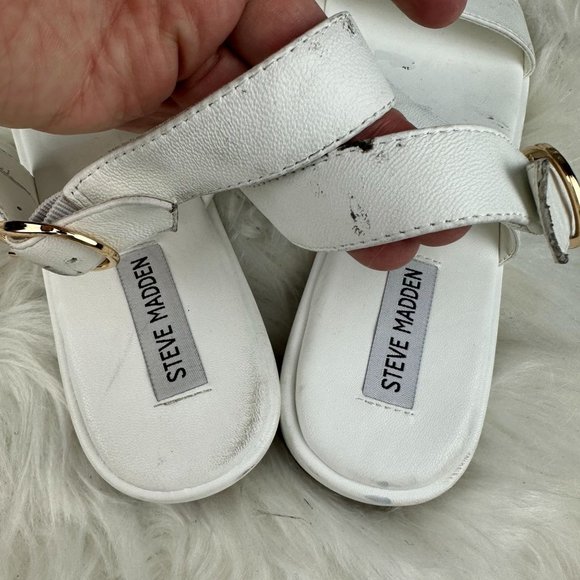 Steve Madden Ethos Sandals in White Leather - Picture 6 of 6